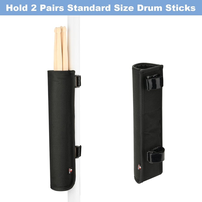 TXesign Drumstick Holder Drum Sticks Holder Bag for Drumsticks Brushes Mallets, Hold 2 Pairs Sticks with Straps Attach to Drum Kit & Music Stand(Small) - Image 1